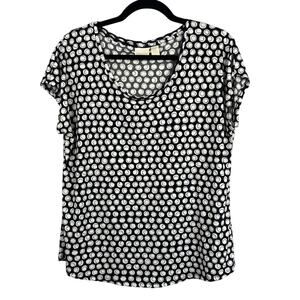 Women’s Chicos Black & White Circular Patterned T-Shirt Sz 2